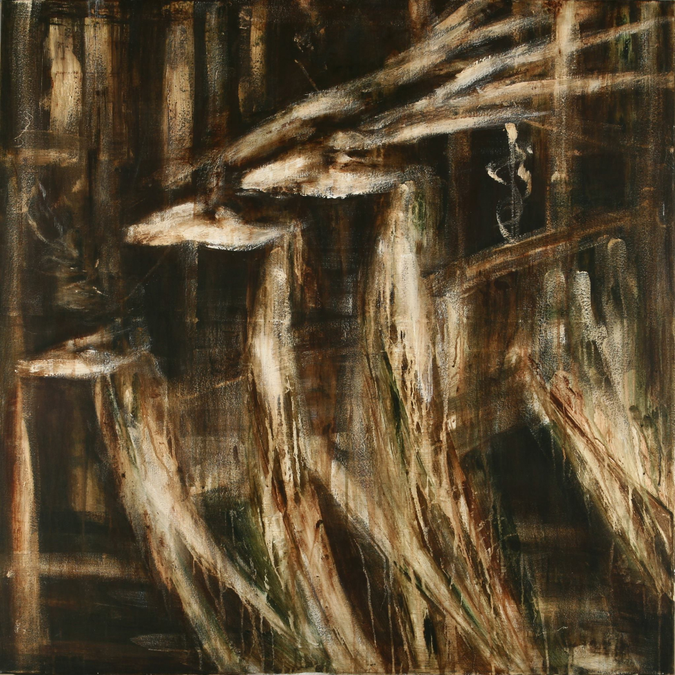 Deer on the Run - acrylic on canvas